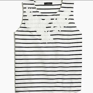 Nwt J. Crew Striped Embroidered Swing Tank